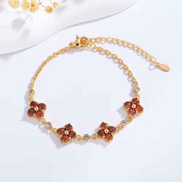 Jewelry - 🆕 Luxury Rose Gold Plated Brass Four-leaf Clover Chain Link Bracelets